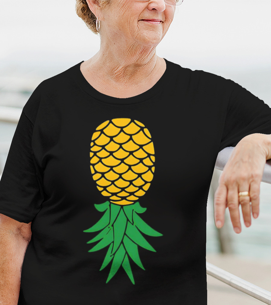 Upside Down Pineapple Yellow Green Scales T-Shirt