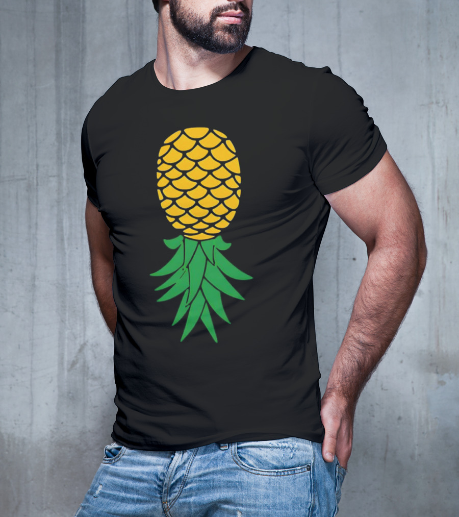 Upside Down Pineapple Yellow Green Scales T-Shirt