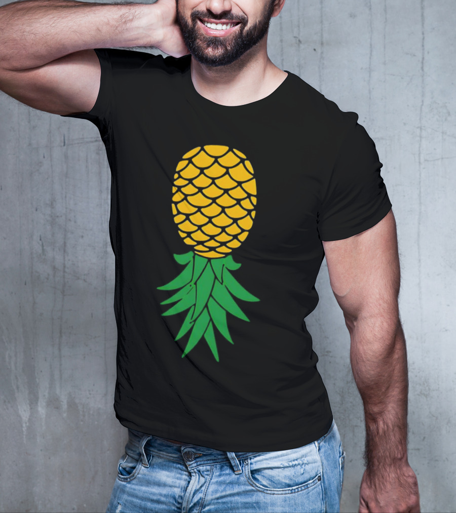 Upside Down Pineapple Yellow Green Scales T-Shirt