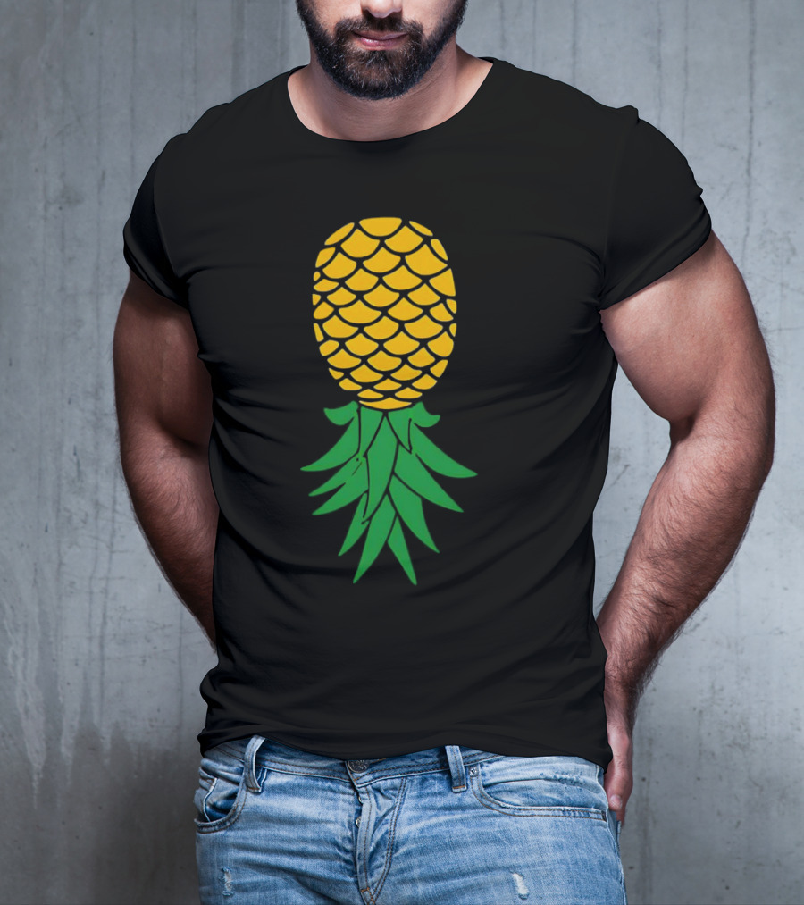 Upside Down Pineapple Yellow Green Scales T-Shirt
