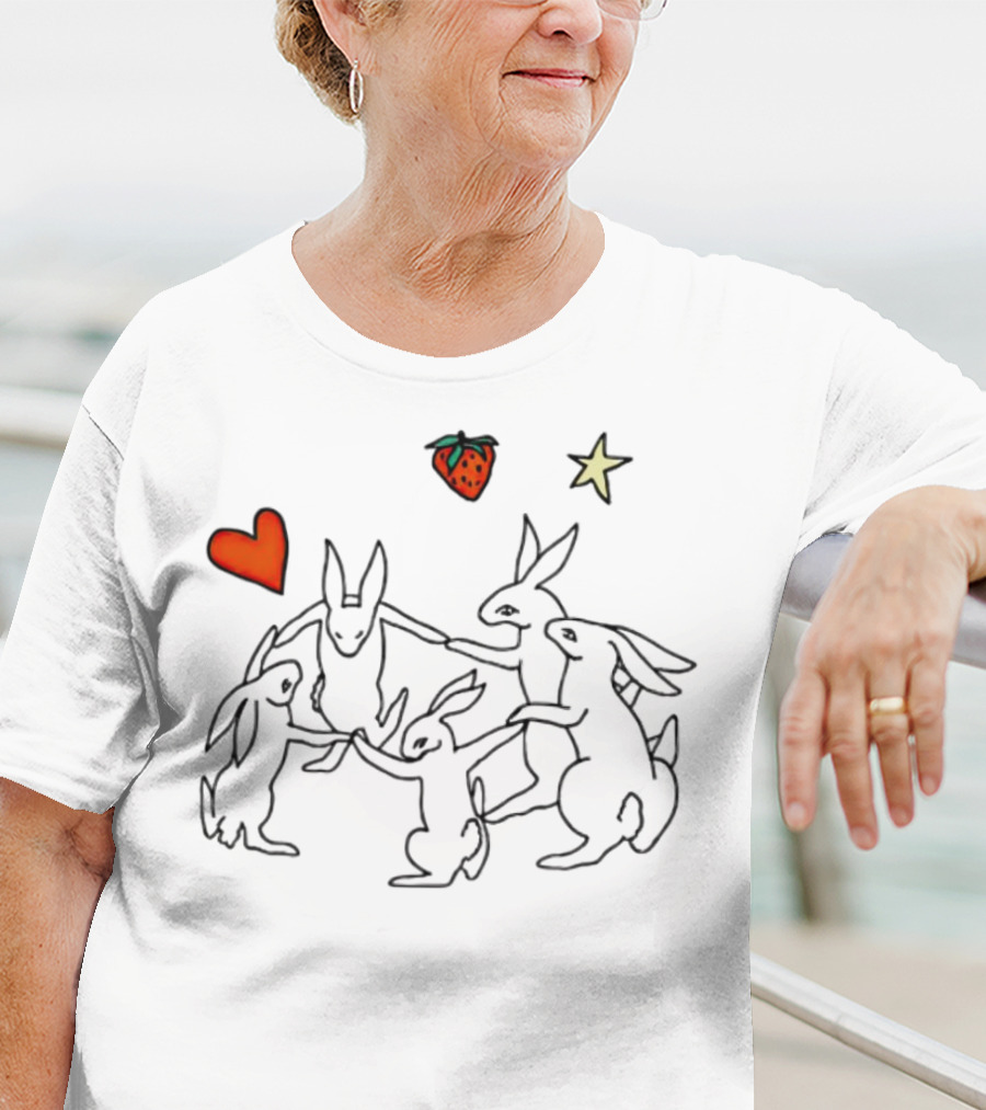 Witch Shit Bunny Circle With Heart Star And Strawberry T-Shirt