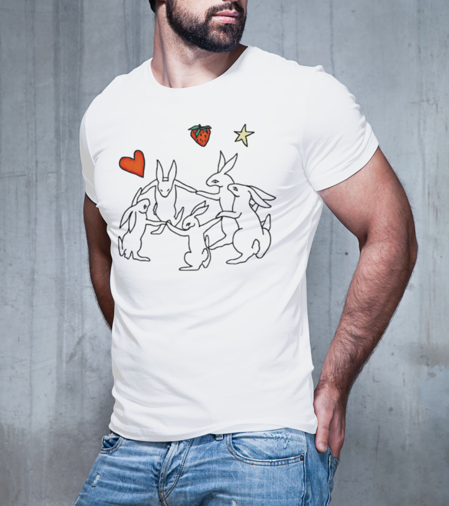 Witch Shit Bunny Circle With Heart Star And Strawberry T-Shirt