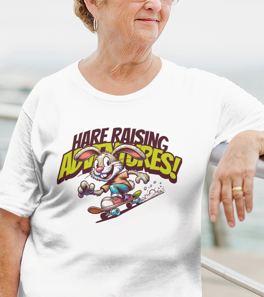 Hare Raising Adventures Skateboarding Rabbit T-Shirt