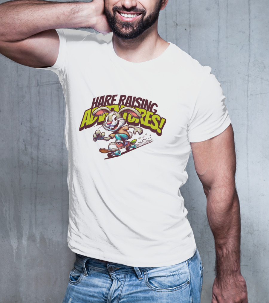 Hare Raising Adventures Skateboarding Rabbit T-Shirt