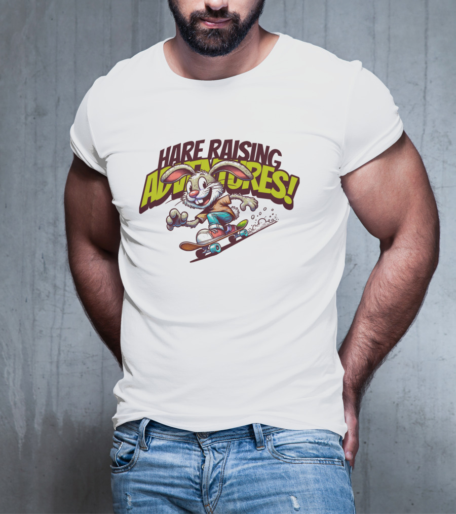 Hare Raising Adventures Skateboarding Rabbit T-Shirt