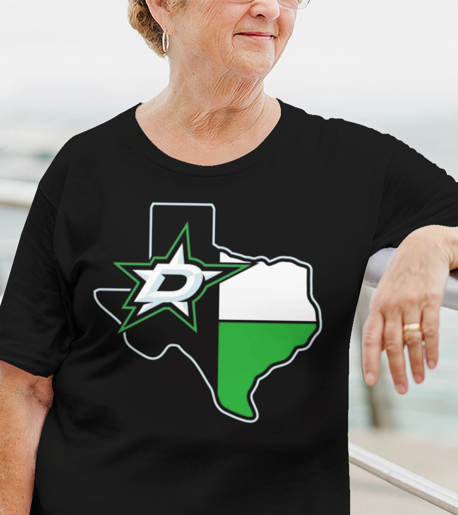 Dallas Stars NHL Texas Outline And Emblem T-Shirt