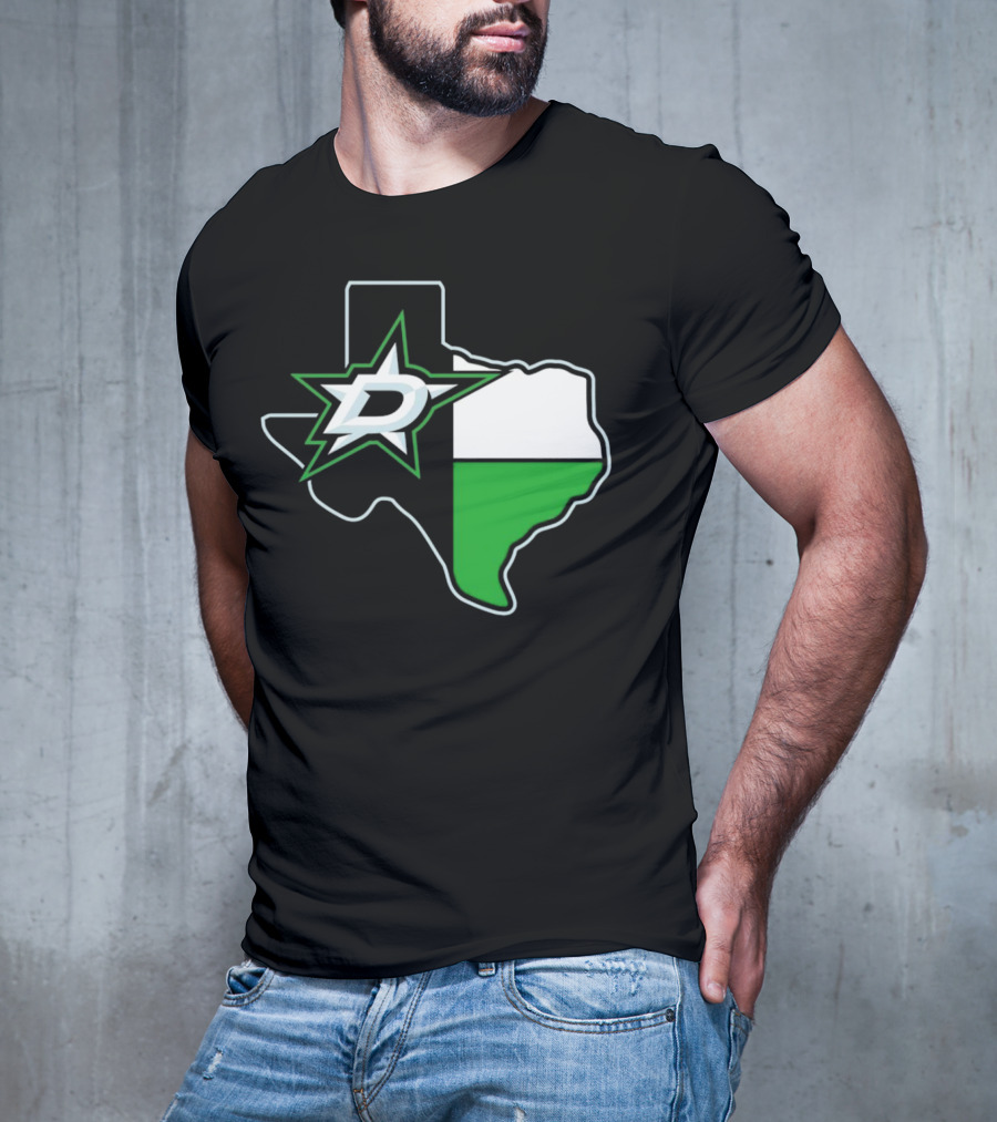 Dallas Stars NHL Texas Outline And Emblem T-Shirt