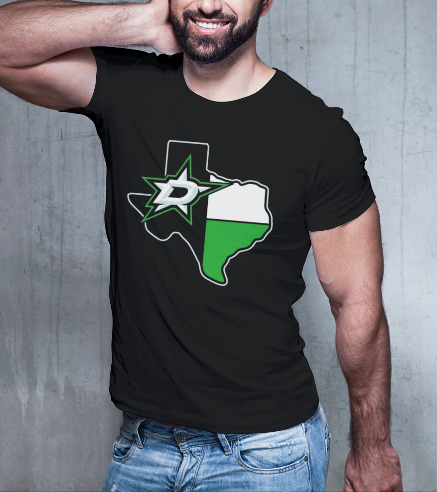 Dallas Stars NHL Texas Outline And Emblem T-Shirt