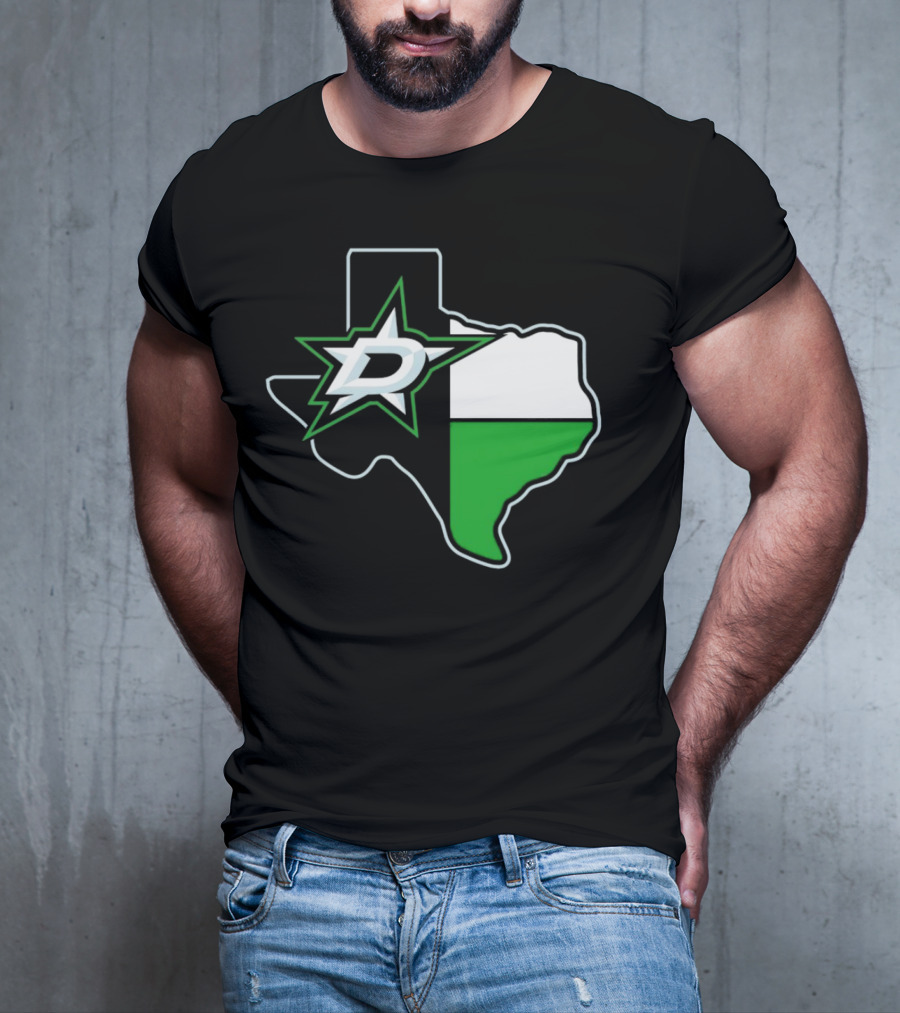 Dallas Stars NHL Texas Outline And Emblem T-Shirt