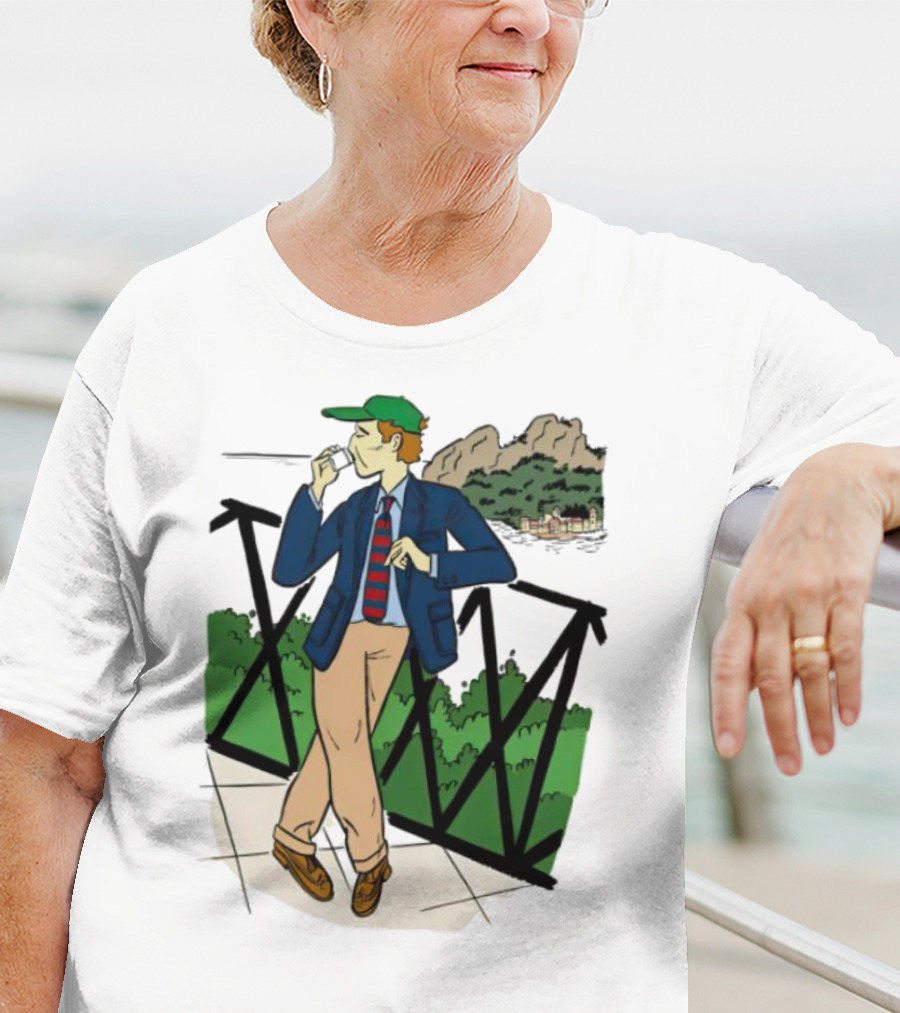 Dick Carroll Roy Rober’s Green Cap And Cityscape Pipe Smoker T-Shirt