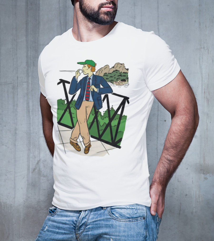 Dick Carroll Roy Rober’s Green Cap And Cityscape Pipe Smoker T-Shirt