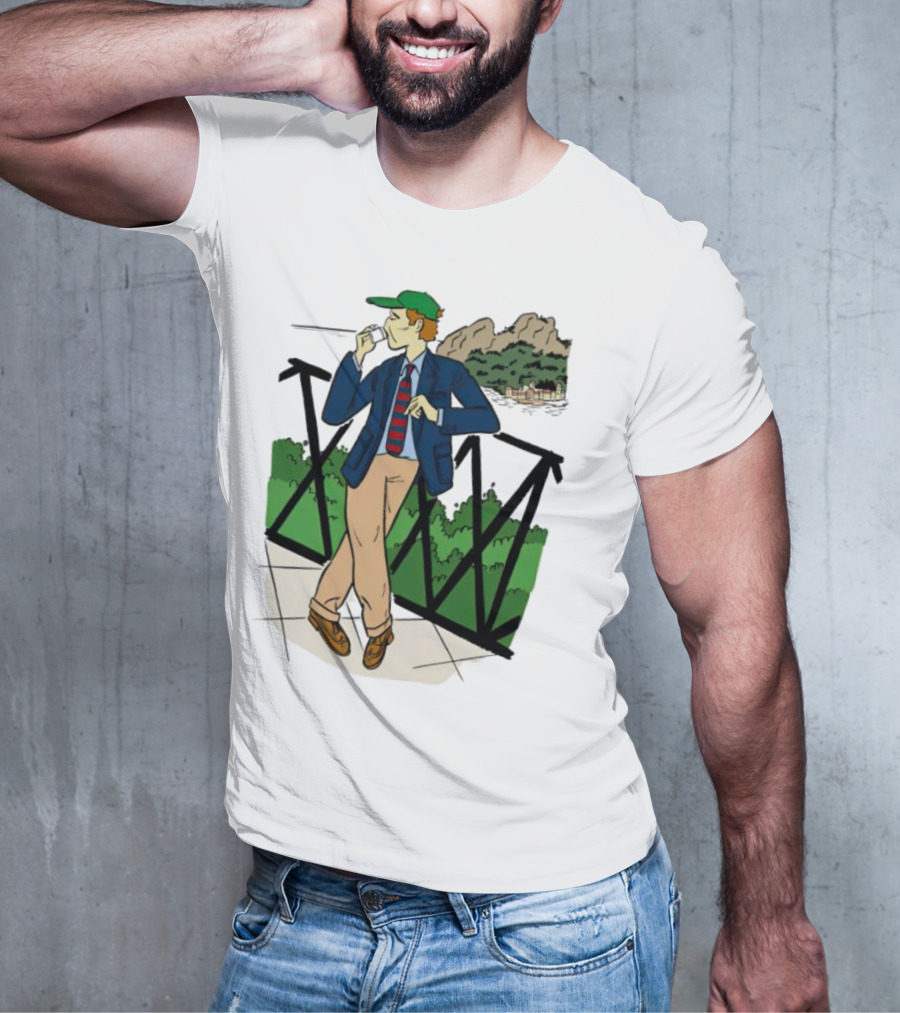 Dick Carroll Roy Rober’s Green Cap And Cityscape Pipe Smoker T-Shirt