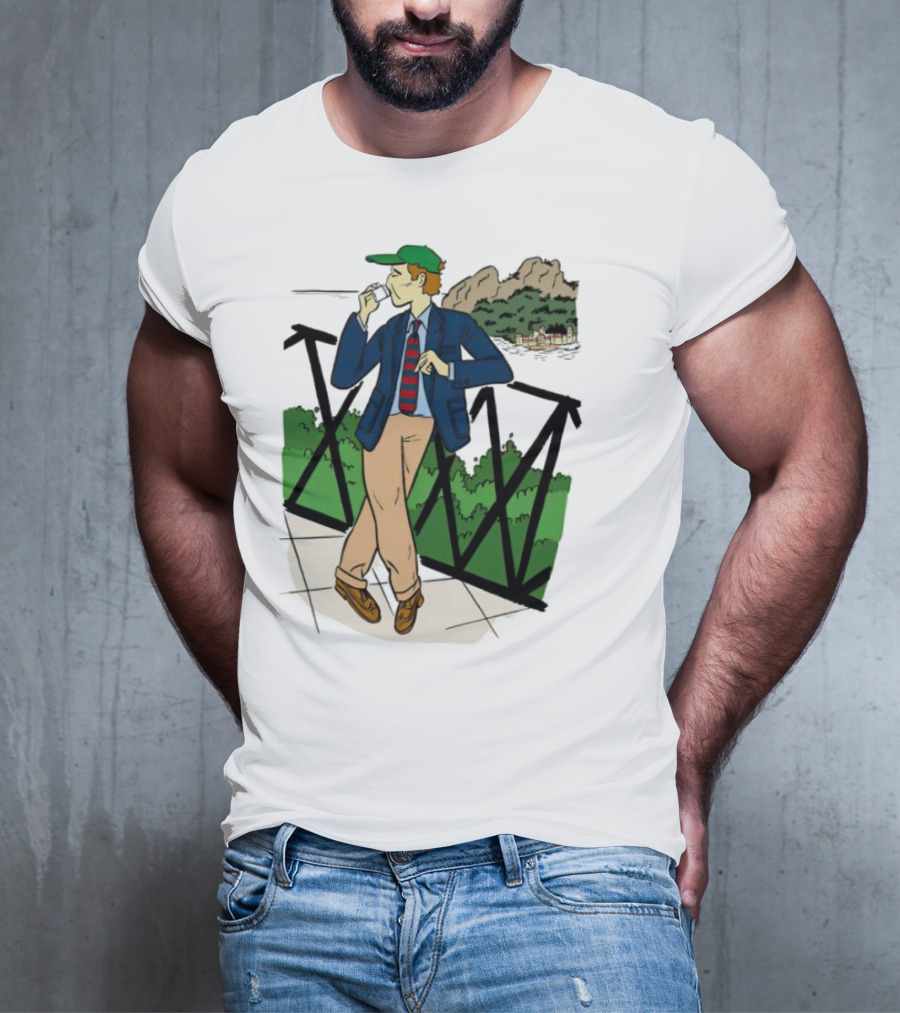 Dick Carroll Roy Rober’s Green Cap And Cityscape Pipe Smoker T-Shirt