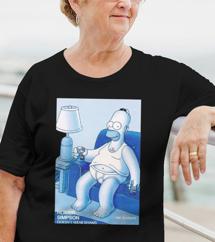 Homer Simpson Relaxing At Home With Drink And Remote Control T-Shirt