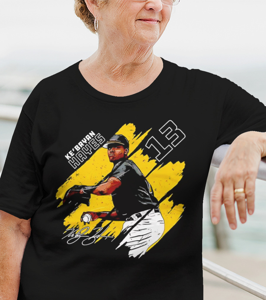 Ke’Bryan Hayes Pittsburgh Pirates Baseball 13 Signature Cartoon T-Shirt