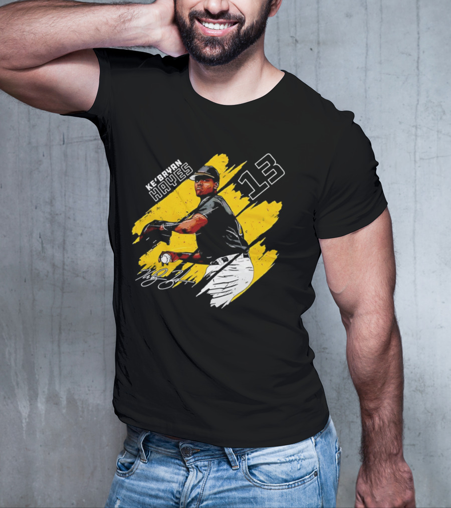 Ke’Bryan Hayes Pittsburgh Pirates Baseball 13 Signature Cartoon T-Shirt