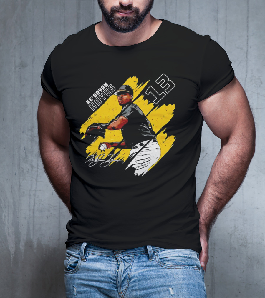 Ke’Bryan Hayes Pittsburgh Pirates Baseball 13 Signature Cartoon T-Shirt