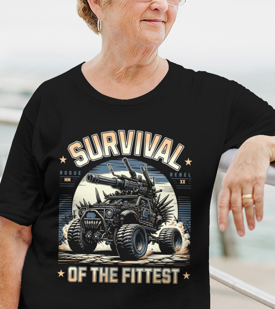 Survival Of The Fittest Rogue Rebel Monster Truck T-Shirt
