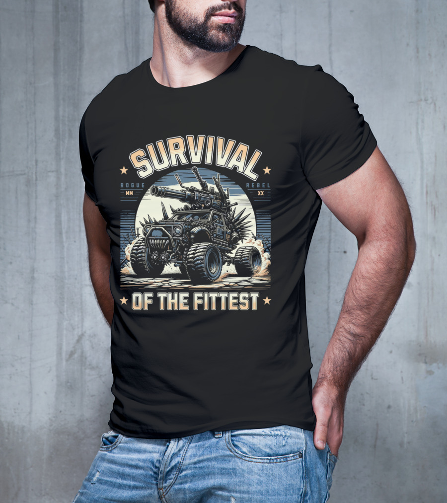 Survival Of The Fittest Rogue Rebel Monster Truck T-Shirt