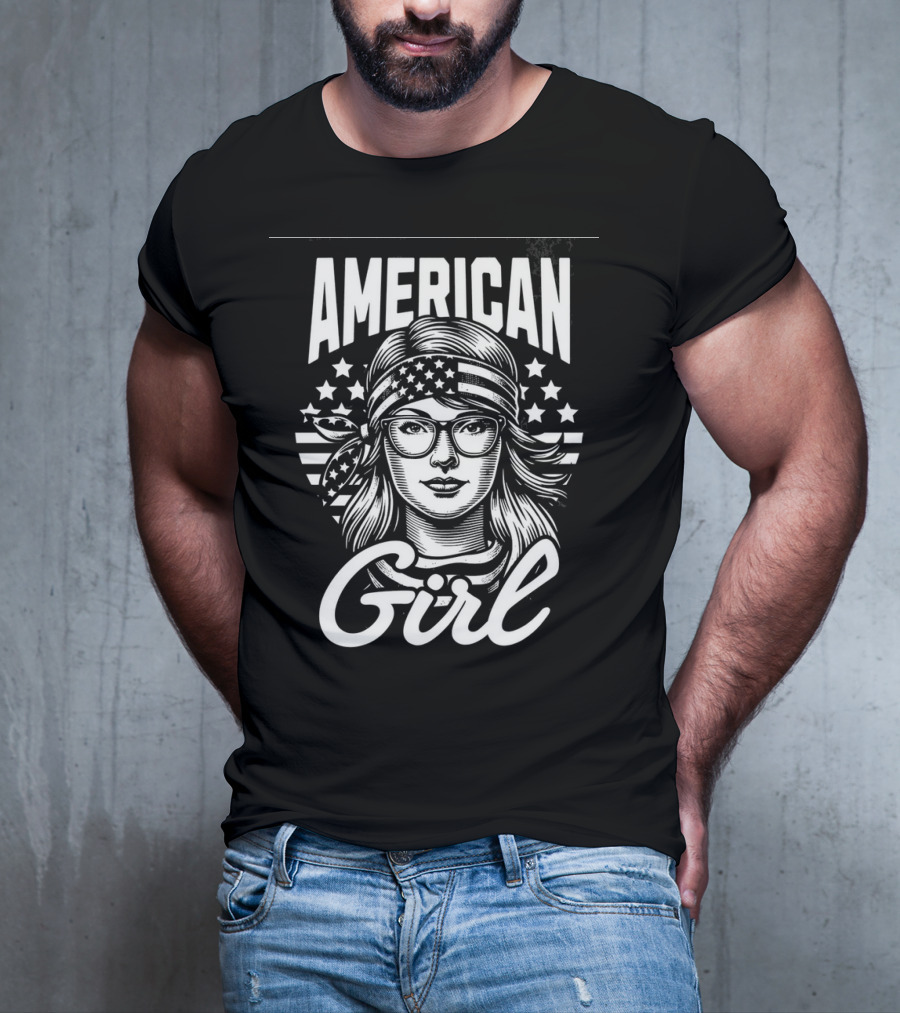 American Girl Stars And Stripes Bandana And Glasses T-Shirt