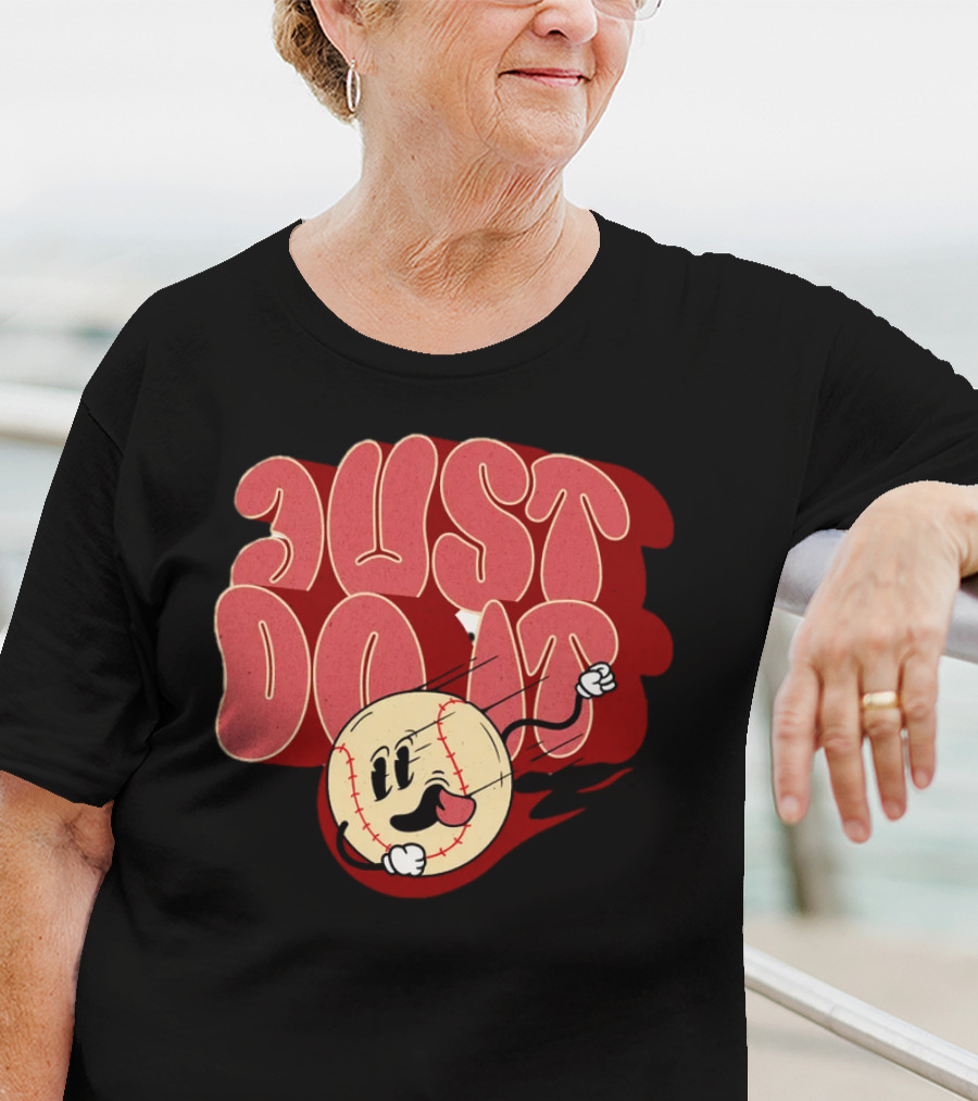 Just Do It Baseball Cartoon Character T-Shirt