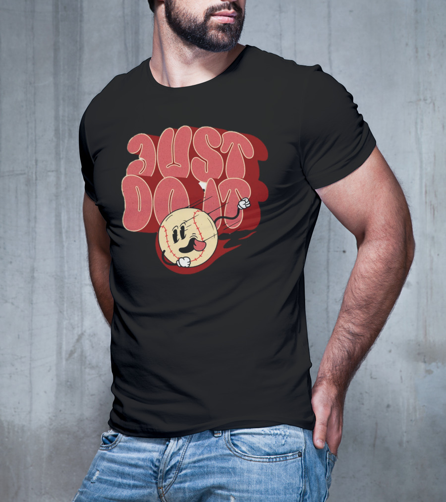 Just Do It Baseball Cartoon Character T-Shirt