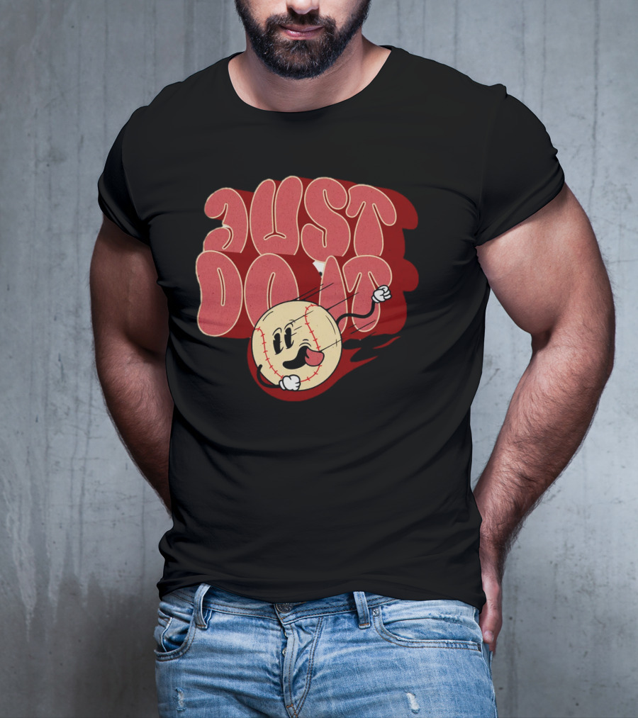 Just Do It Baseball Cartoon Character T-Shirt