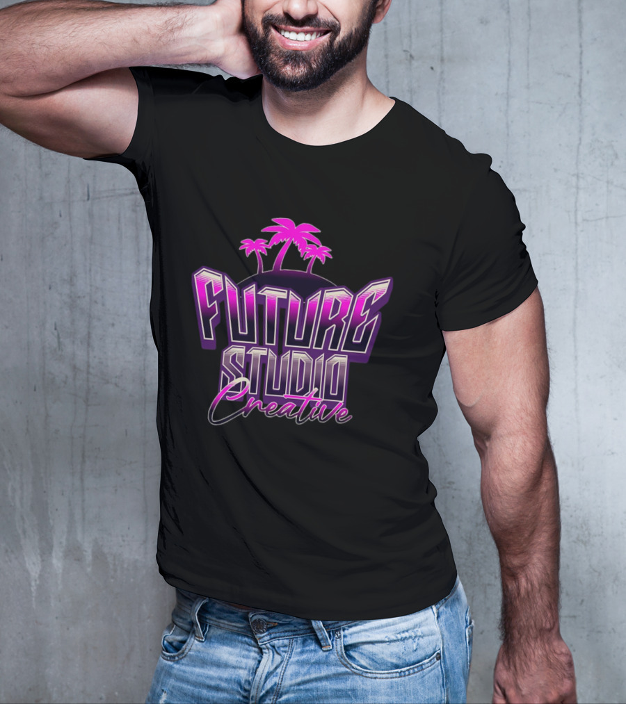 Future Studio Creative Synthwave Neon Palms T-Shirt