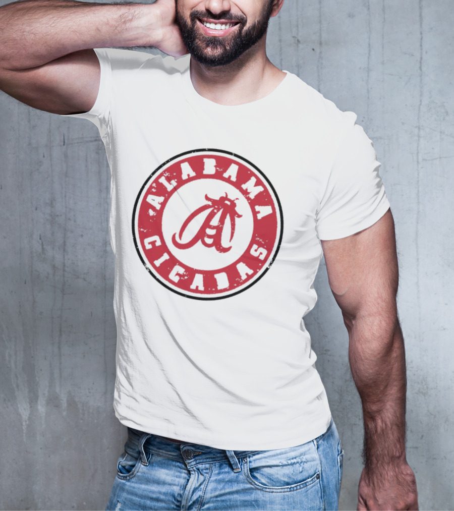 Alabama Cicadas Crimson Tide Football Circle Emblem T-Shirt