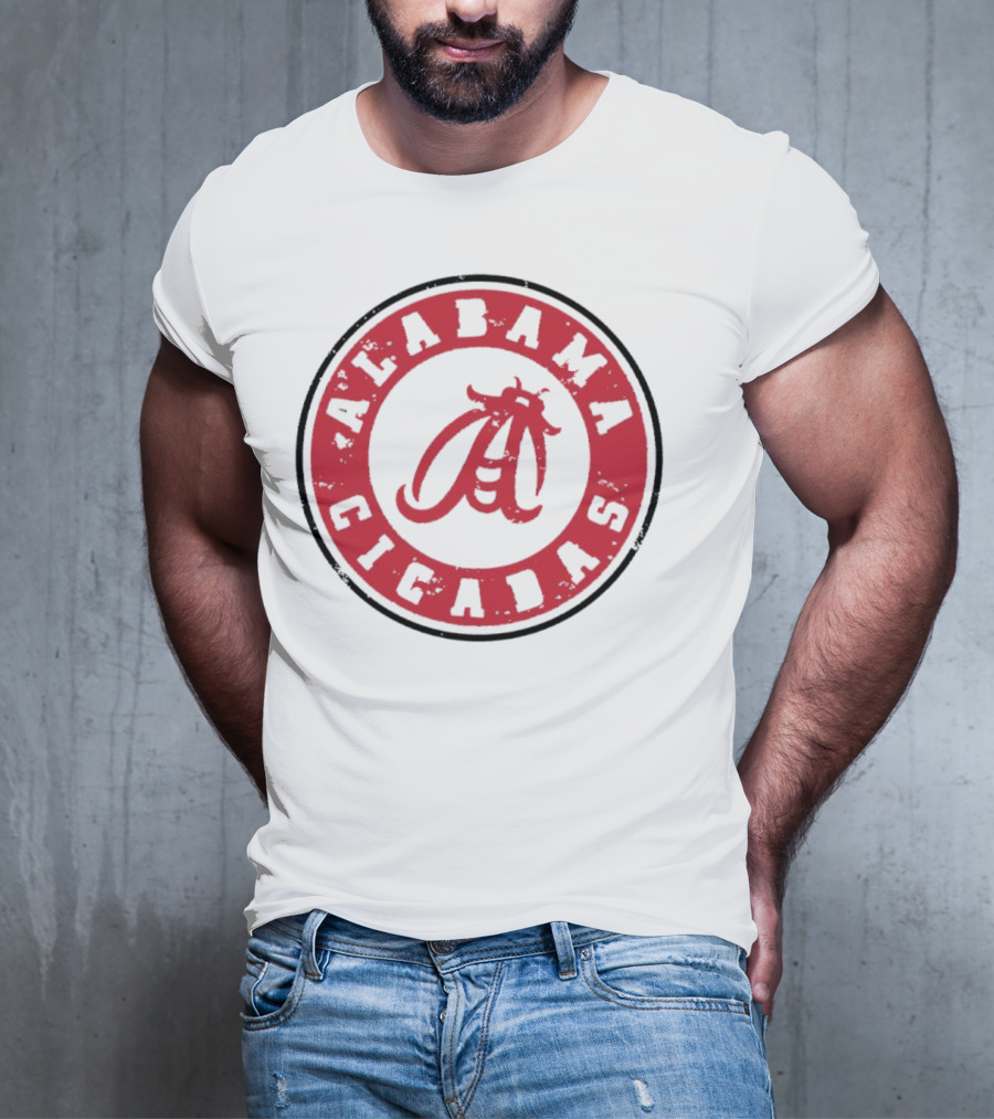 Alabama Cicadas Crimson Tide Football Circle Emblem T-Shirt