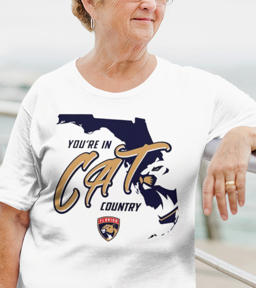 Florida Panthers You're In Cat Country Map Outline T-Shirt