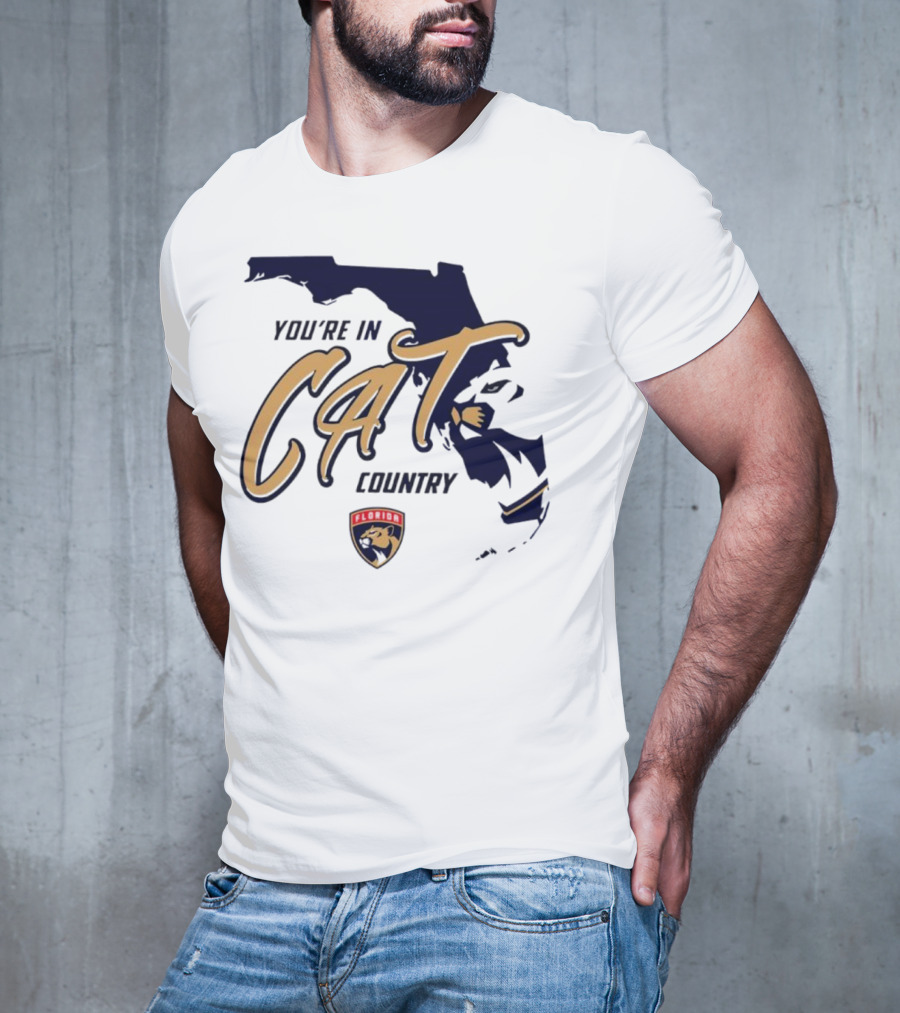 Florida Panthers You're In Cat Country Map Outline T-Shirt