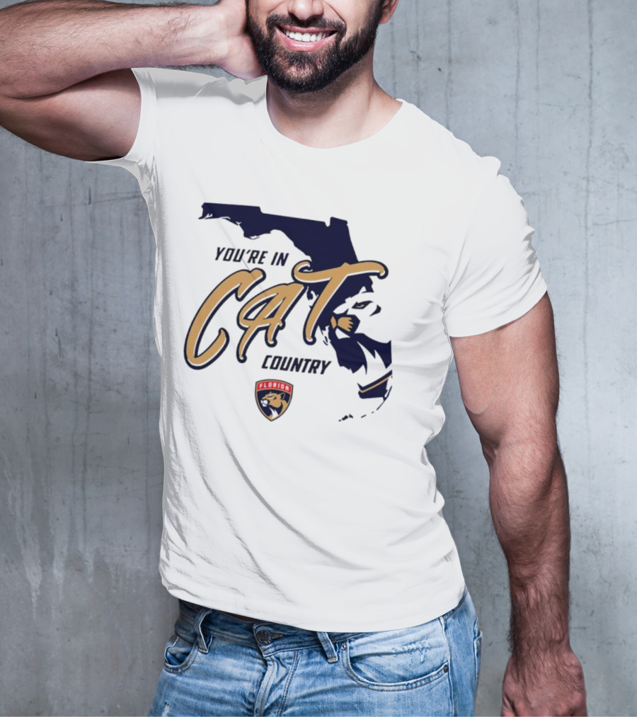 Florida Panthers You're In Cat Country Map Outline T-Shirt