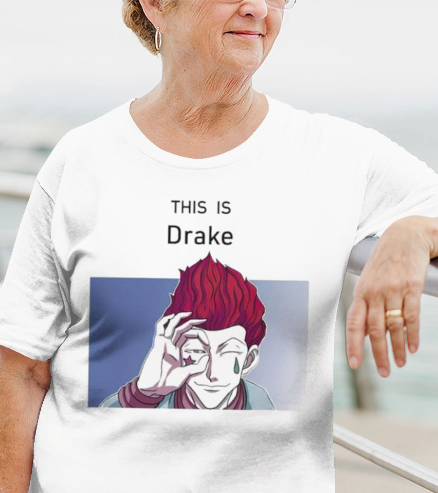 Hisoka This Is Drake Tear Symbol Pink Hair Anime Meme T-Shirt