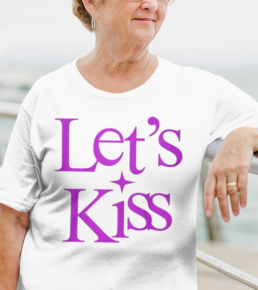 Let’s Kiss Starry Violet Text T-Shirt