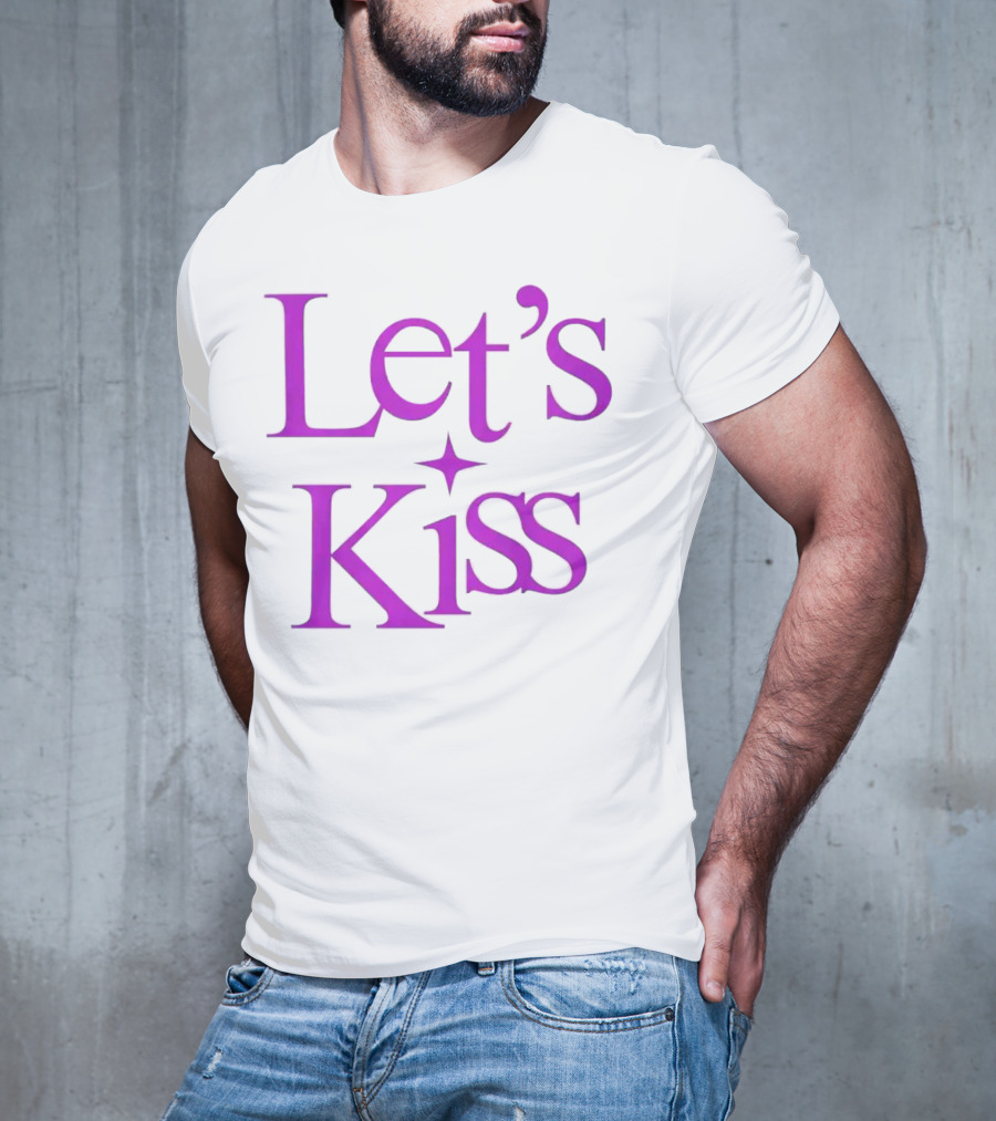 Let’s Kiss Starry Violet Text T-Shirt