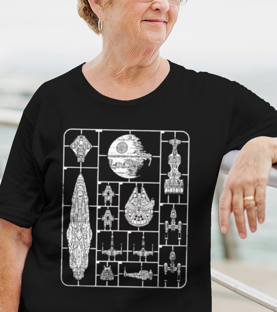Star Wars Spacecraft Rebellion Model Kit Blueprint T-Shirt