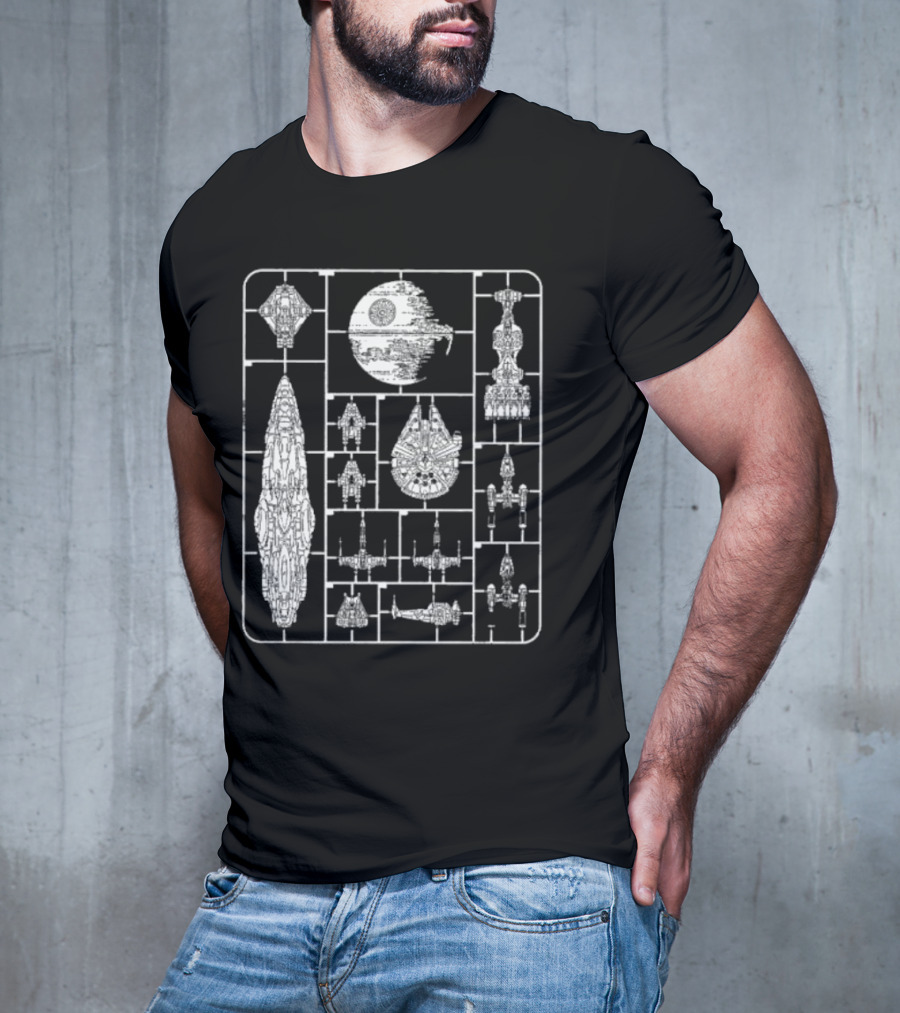 Star Wars Spacecraft Rebellion Model Kit Blueprint T-Shirt