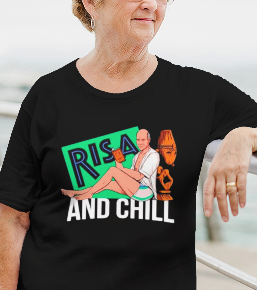 Risa And Chill Star Trek Parody Patrick Stewart Tropical Vacation Relaxation T-Shirt