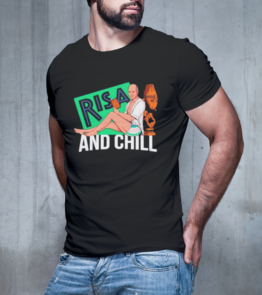 Risa And Chill Star Trek Parody Patrick Stewart Tropical Vacation Relaxation T-Shirt