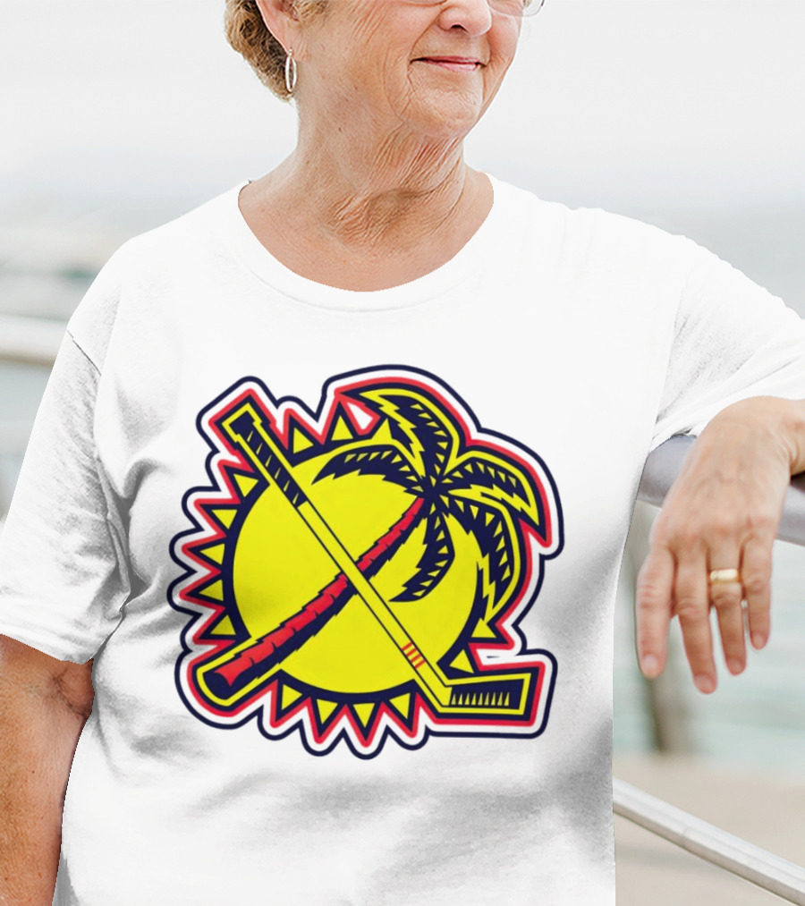 Florida Panthers Sun Coconut Tree Hockey Stick Palm T-Shirt