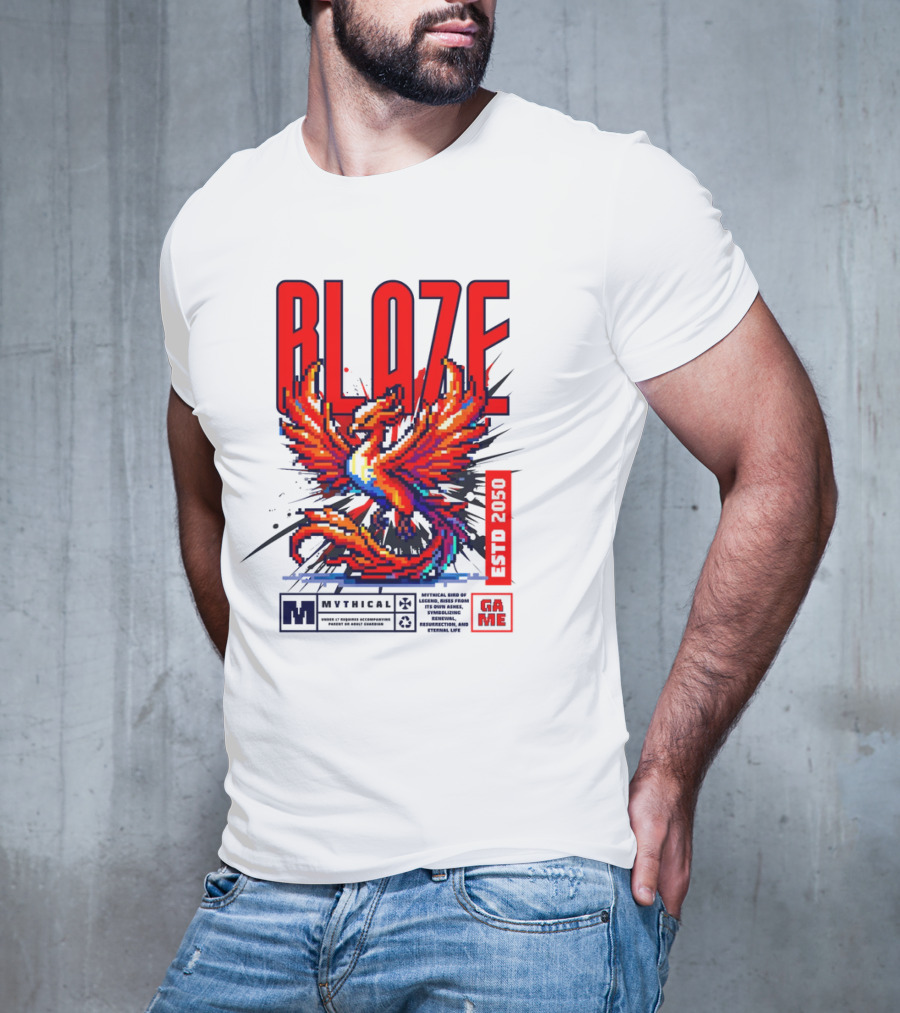 BLAZE Phoenix ESTD 2050 MYTHICAL GAME T-Shirt