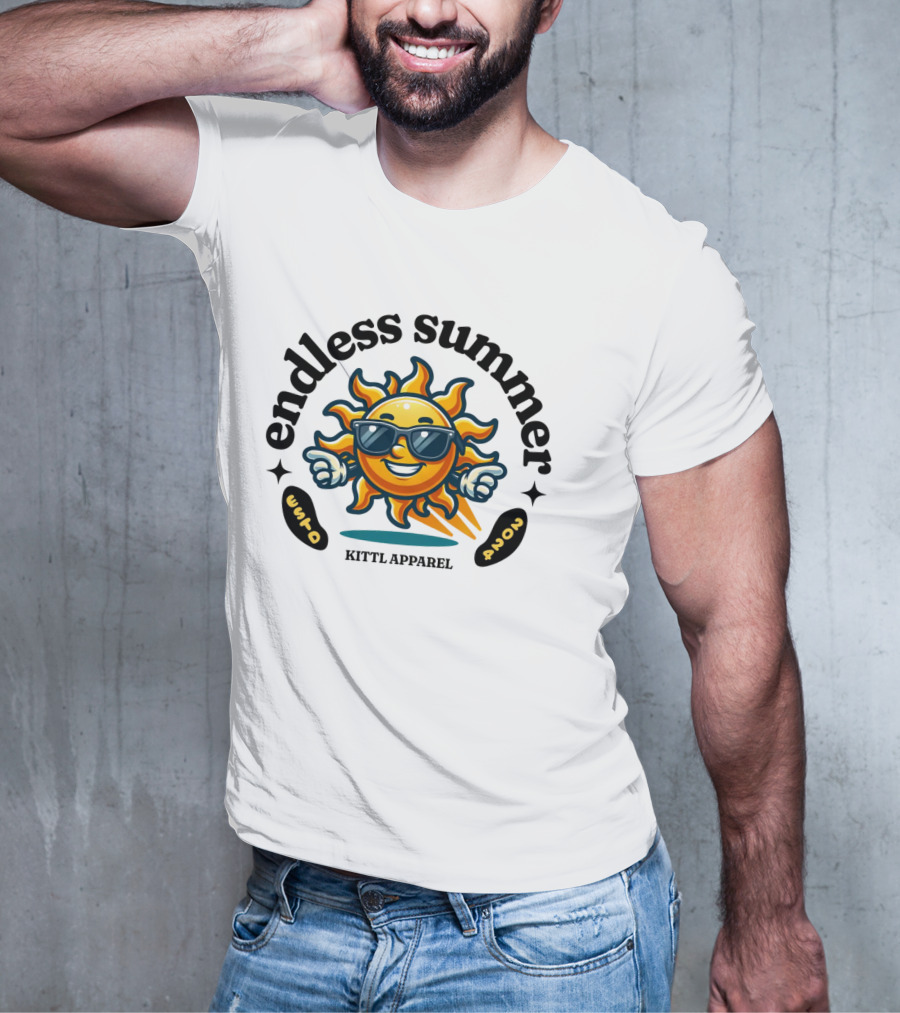 Endless Summer Kittl Apparel Sun With Sunglasses T-Shirt