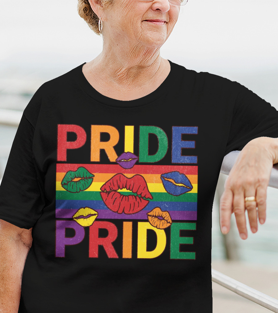 Pride Kisses Rainbow Lips Pride T-Shirt