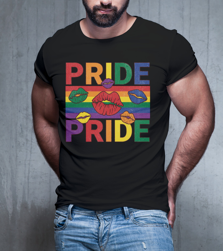 Pride Kisses Rainbow Lips Pride T-Shirt