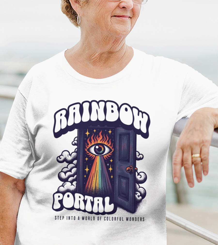 Rainbow Portal Step Into A World Of Colorful Wonders T-Shirt