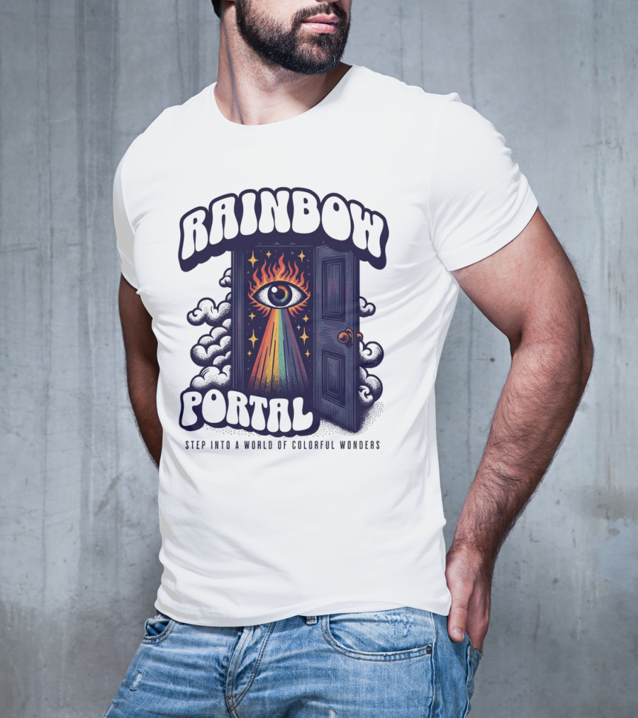 Rainbow Portal Step Into A World Of Colorful Wonders T-Shirt