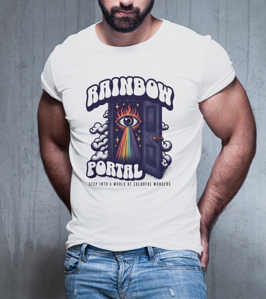 Rainbow Portal Step Into A World Of Colorful Wonders T-Shirt