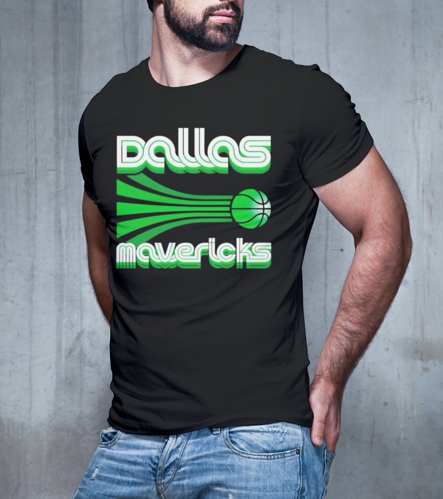 Dallas Mavericks Retro Green Basketball T-Shirt