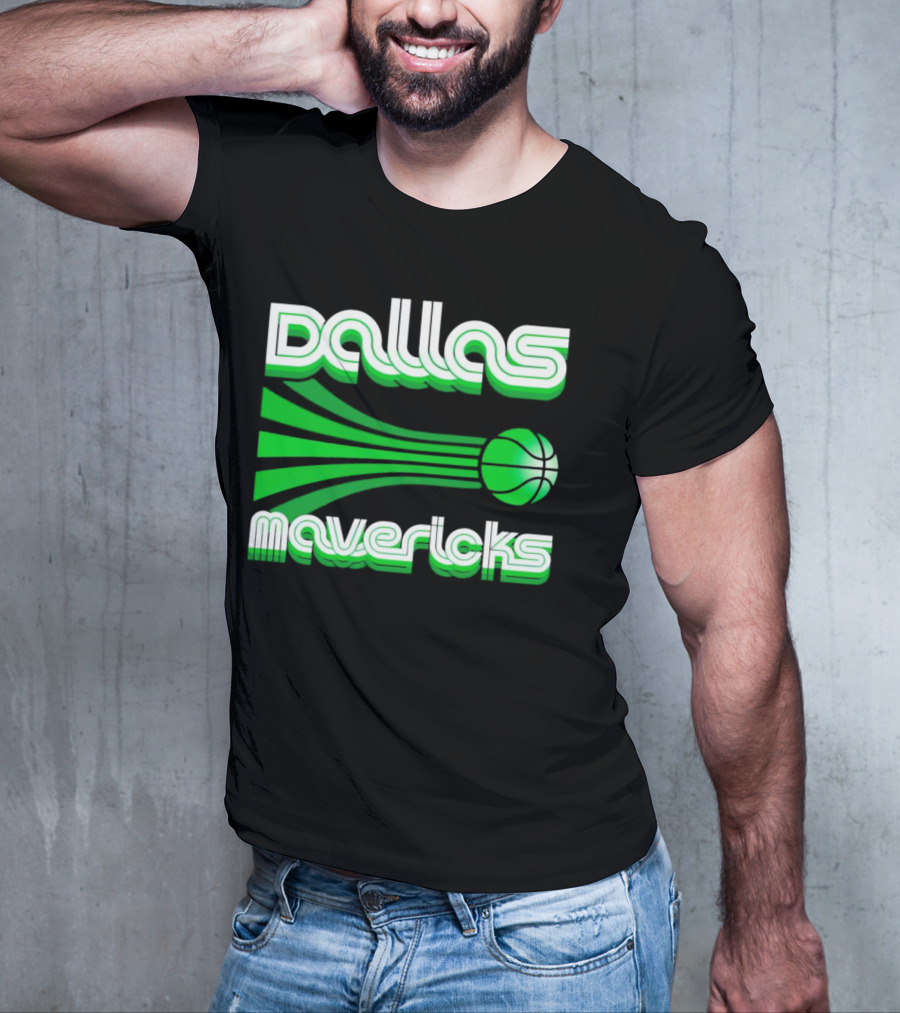 Dallas Mavericks Retro Green Basketball T-Shirt